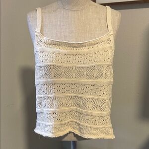Saltwater LUXE Kimia Crochet Cream Tank top Size XL